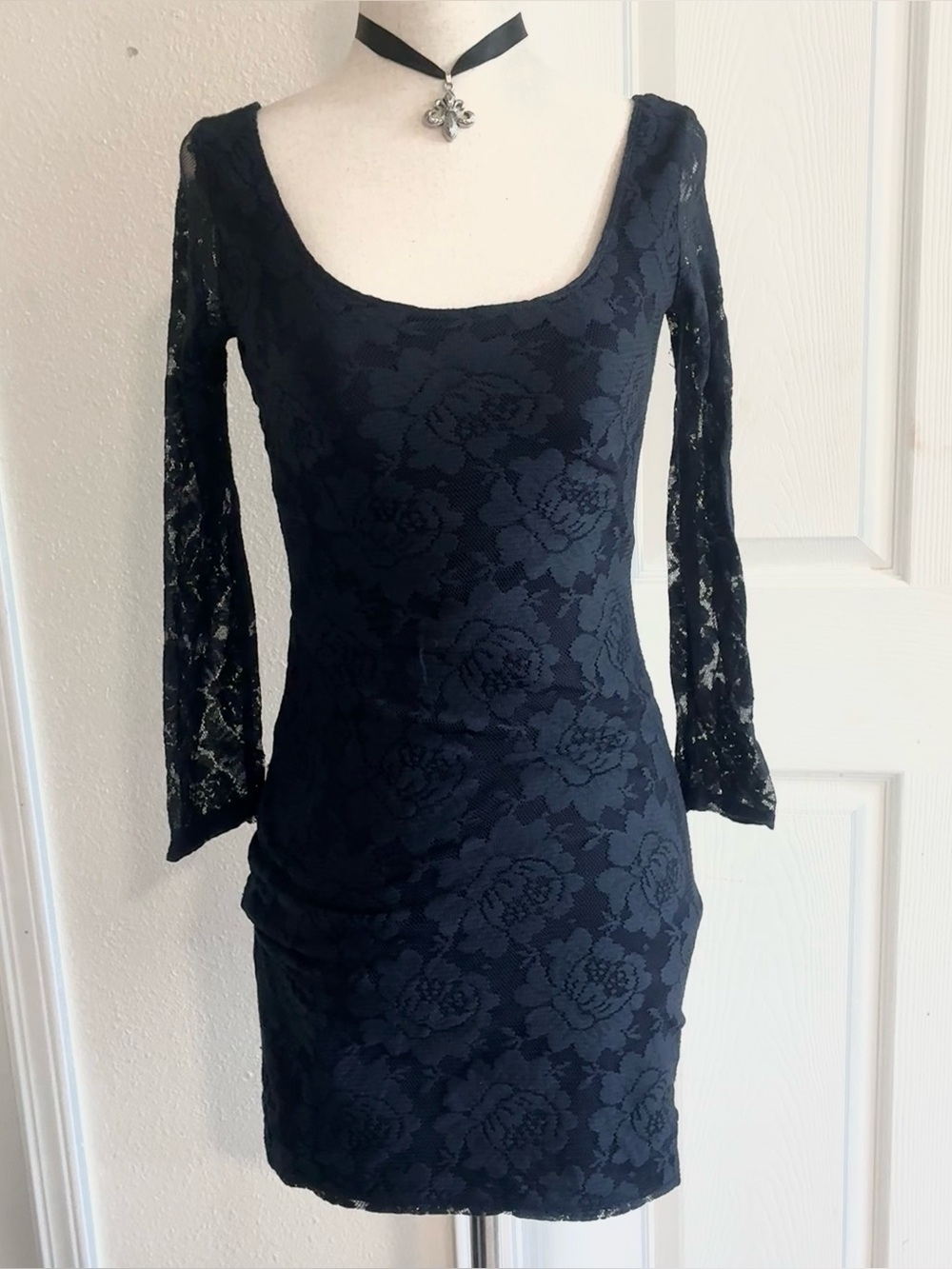Hollister Lace Mini Dress — Navy
